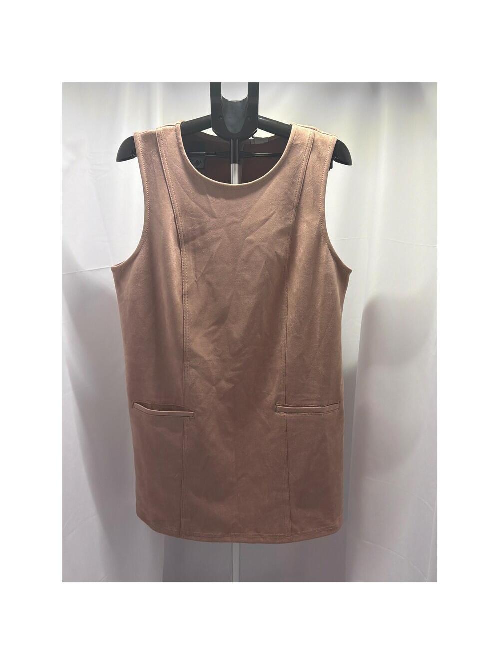 A New Day Women Light Pink Faux Suede Sleeveless Shift Dress Size 16 NWT